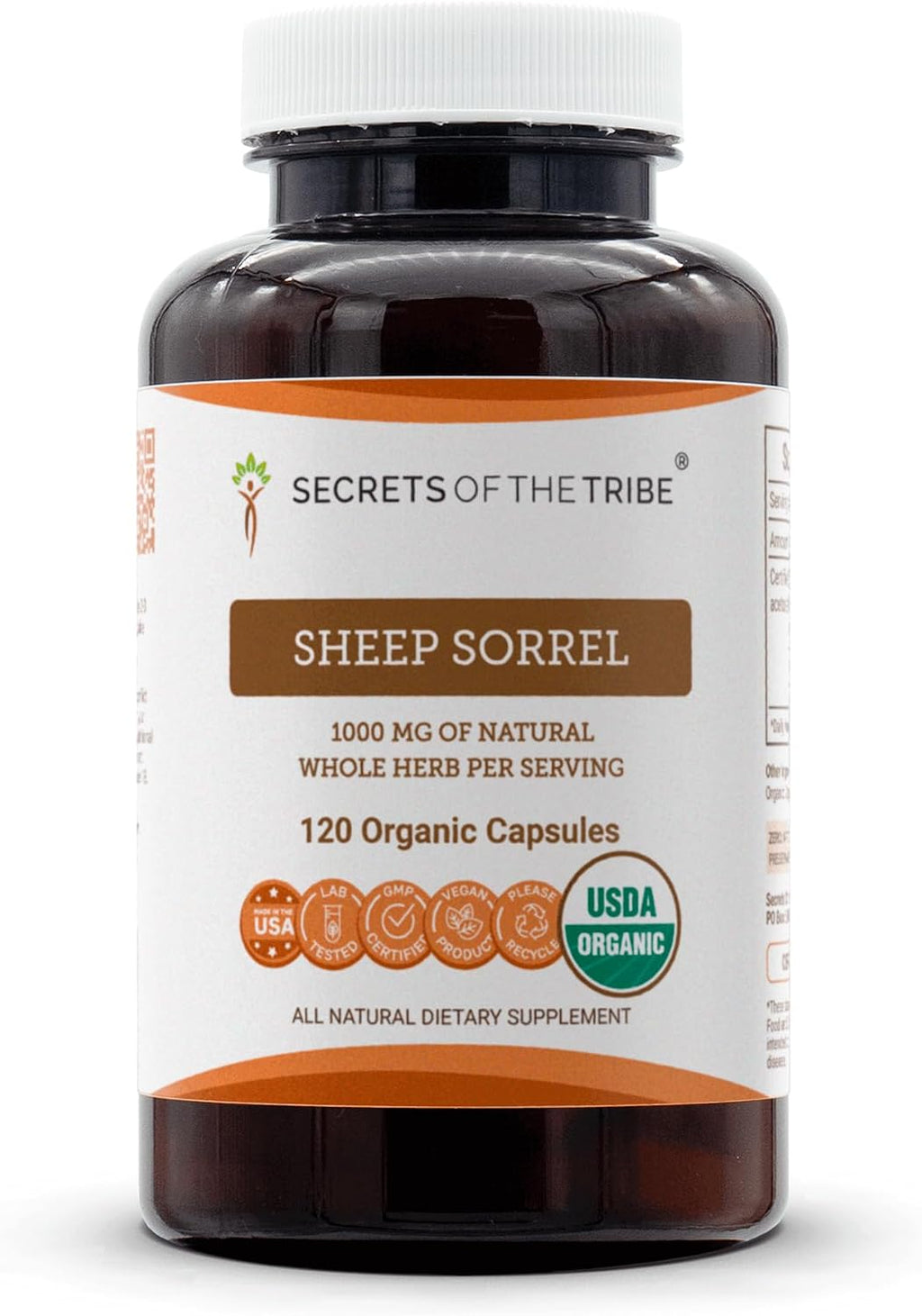Secrets of the Tribe Sheep Sorrel 120 Cápsulas - Orgánico USDA, Salud Digestiva
