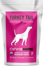 Om Mushroom Matrix Pet Turkey Tail - Polvo de Hongo Orgánico para Perros y Gatos, 100g