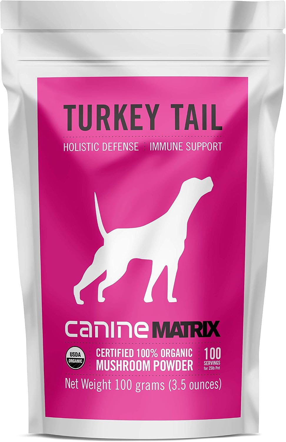 Om Mushroom Matrix Pet Turkey Tail - Polvo de Hongo Orgánico para Perros y Gatos, 100g