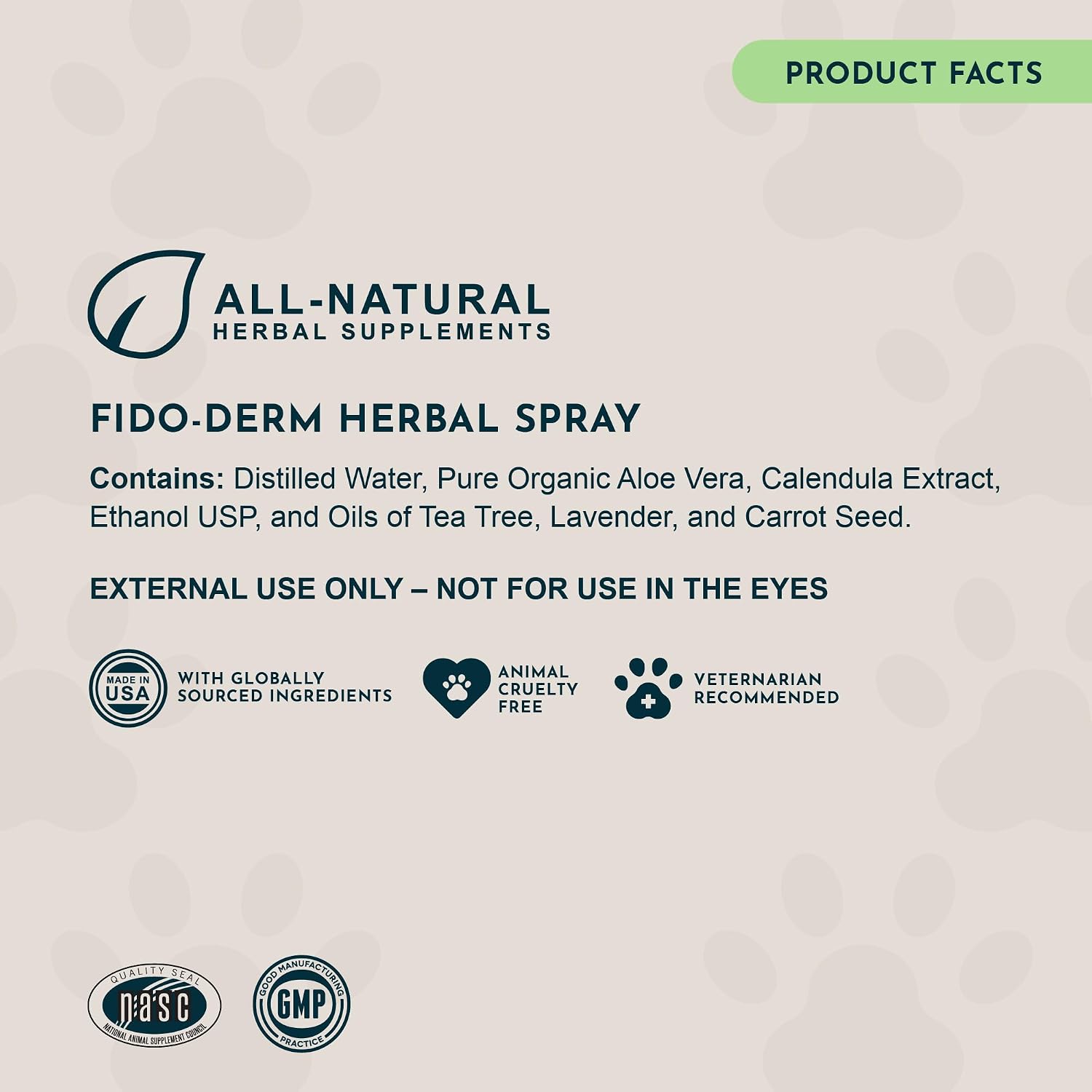 Fido-Derm Spray Herbal para la Piel – Alivio del Picor y Puntos Calientes – 118 ml