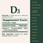 Nature's Bounty Vitamina D3 1000 UI, 120 Cápsulas Blandas