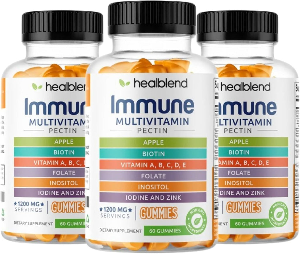 healblend Multivitamin Bear Gummies para Adultos | Vitaminas C, D3, B6, B12, Hierro, Zinc