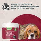 Animal Essentials Focus Lions Mane Mushroom Supplement para Perros y Gatos – 1.8 oz (51 g)