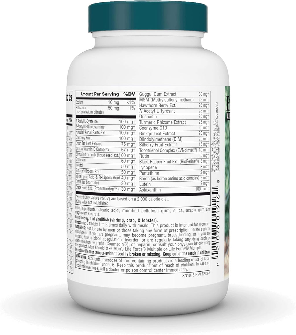 Source Naturals Women's Life Force Multiple – Multivitamínico diario para mujeres – 90 comprimidos