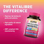 Vitalibre Inositol 40:1 - Myo-Inositol y D-Chiro Inositol para el Equilibrio Hormonal, 80 Cápsulas Veganas