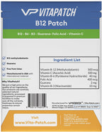 VitaPatch B12 Parche para Energía Plus – 75 Parches – B12 con Metilcobalamina y Guaraná