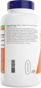 Now Boswellia Extract 500 mg, 200 Cápsulas (Pack de 2) - Extracto Estandarizado