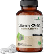 Futurebiotics Vitamina K2 (MK7) con D3 - 5000 UI D3 y 90 mcg K2 - 120 Cápsulas Vegetarianas