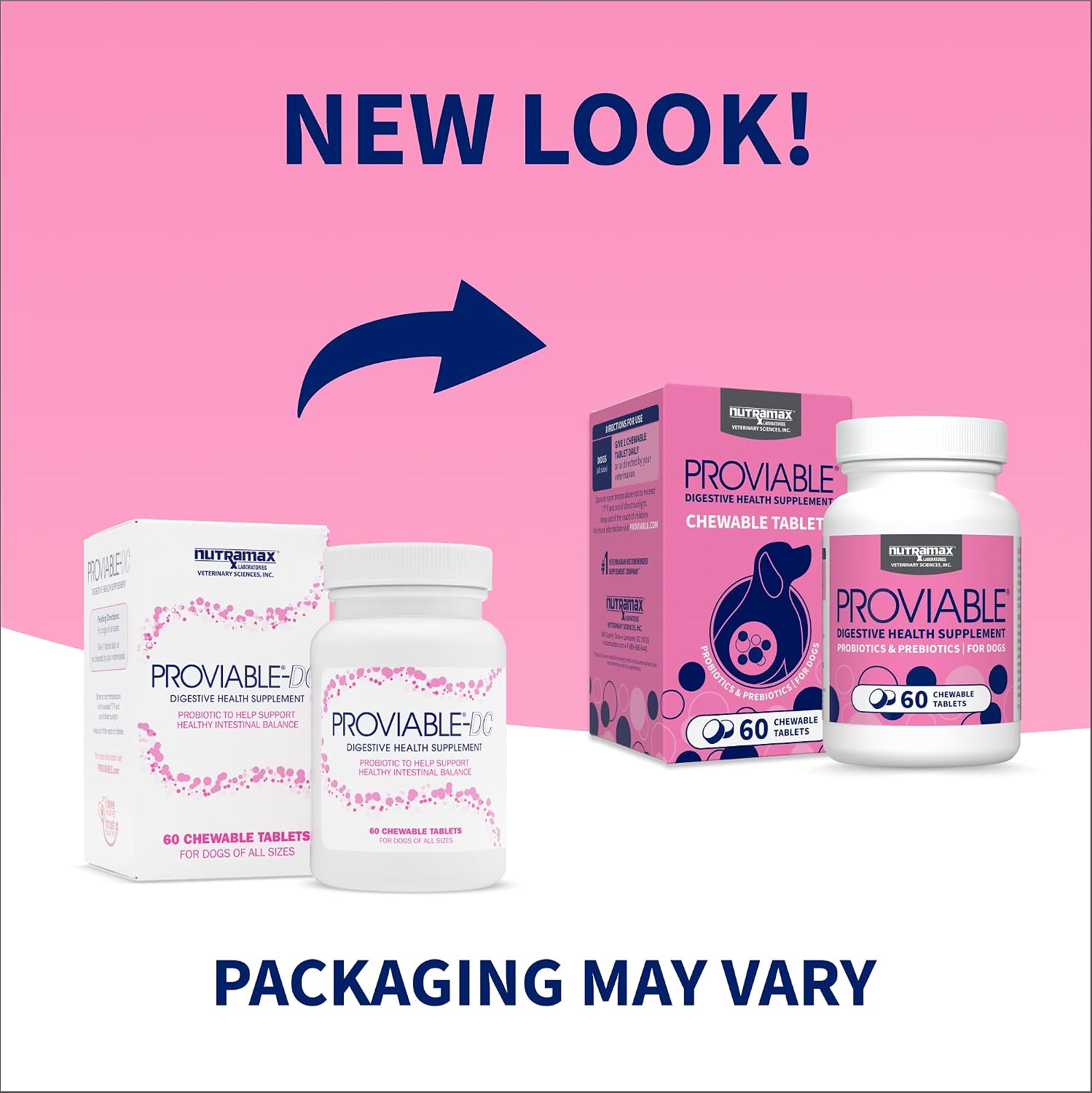 Nutramax Proviable Probióticos para Perros - 60 Comprimidos Masticables