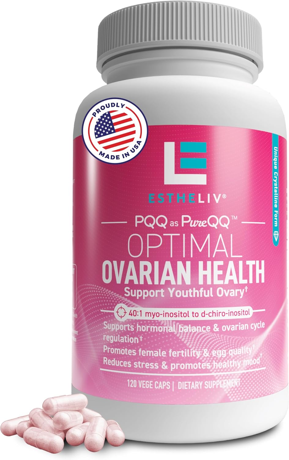 ESTHELIV Myo-Inositol + D-Chiro & PQQ 40:1 - 120 Cápsulas