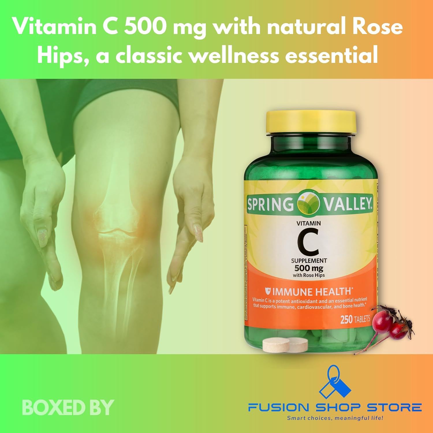 Vitamina C 500 mg con Rosa Mosqueta, 250 Comprimidos