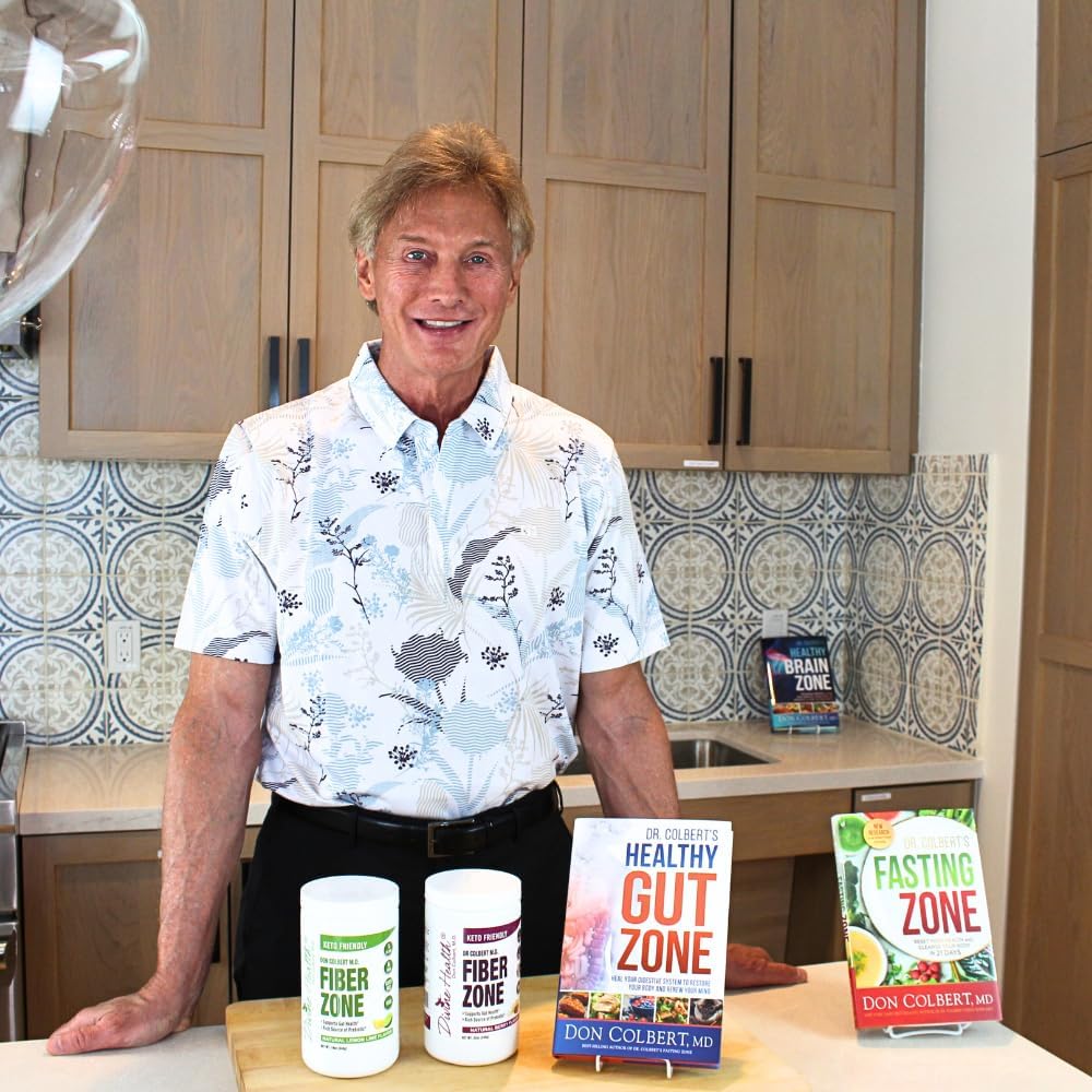 Dr. Colbert, MD Fiber Zone Powder - Sabor Lima-Limón - Divine Health - Prebióticos - 6g Fibra - Cáscara de Psyllium e Inulina