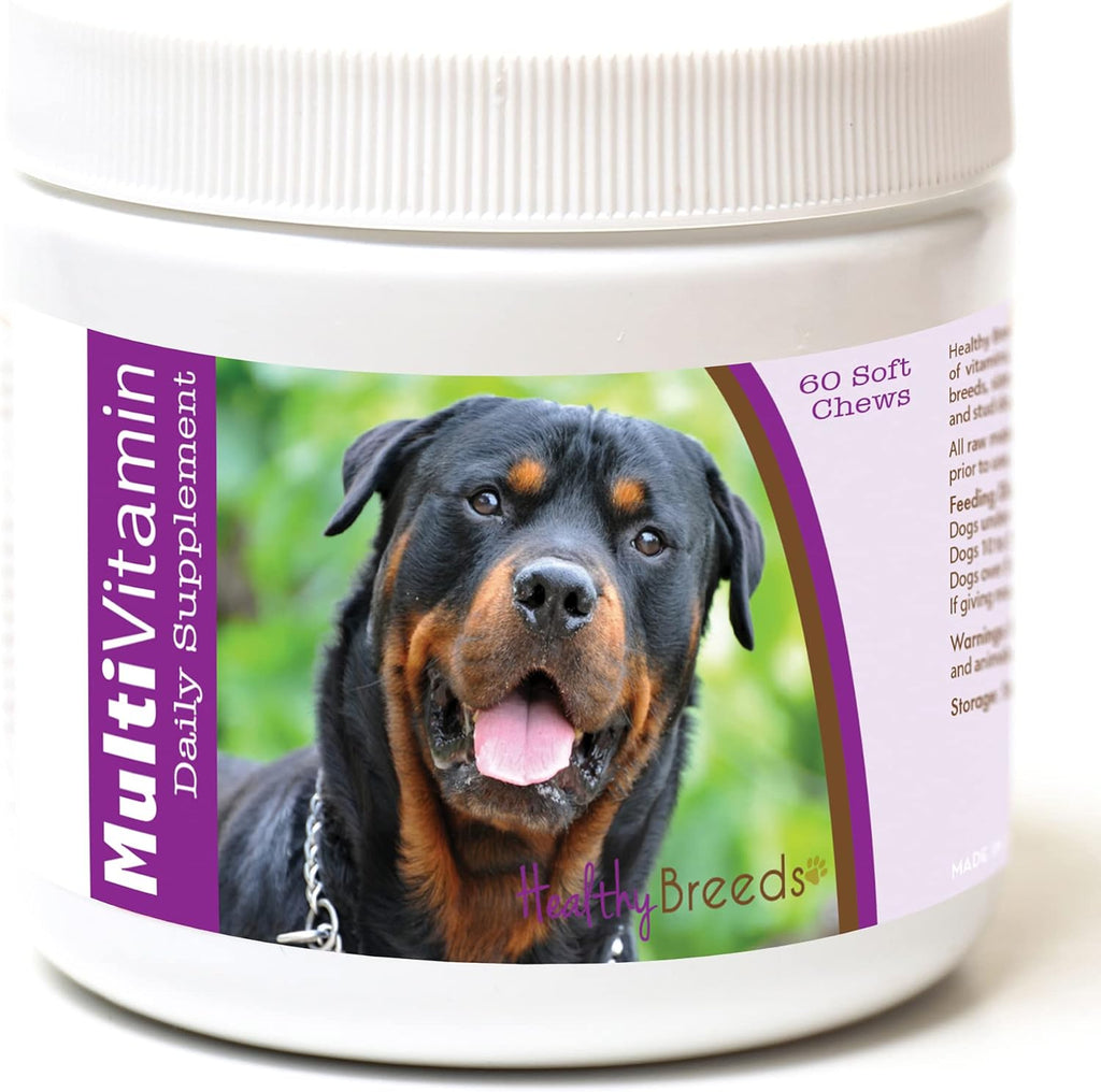 Masticables suaves multivitamínicos para rottweiler Healthy Breeds, 60 unidades