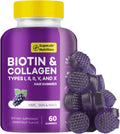 Biotina con Colágeno Gominolas para Piel, Cabello, Uñas, Articulaciones y Huesos, Sabor Pomelo, 60 Gominolas
