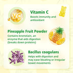 Saajoor Premium Feminine Balance Gummies - Gominolas para la Salud Femenina con Probióticos y Vitamina C, Sabor Piña Hawaiana, 60 Gominolas Veganas