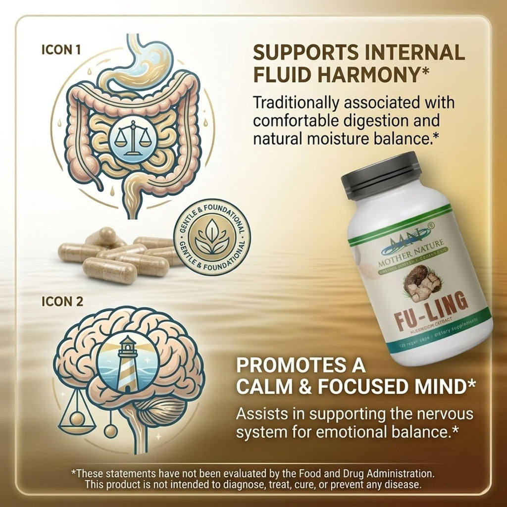 MN Mother Nature Extracto de Fu-Ling 500mg – 120 Cápsulas Veganas