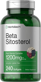 Horbäach Beta Sitosterol 1200 mg | 240 Cápsulas Blandas | Complejo de Esteroles Vegetales | Sin Gluten, No Transgénico