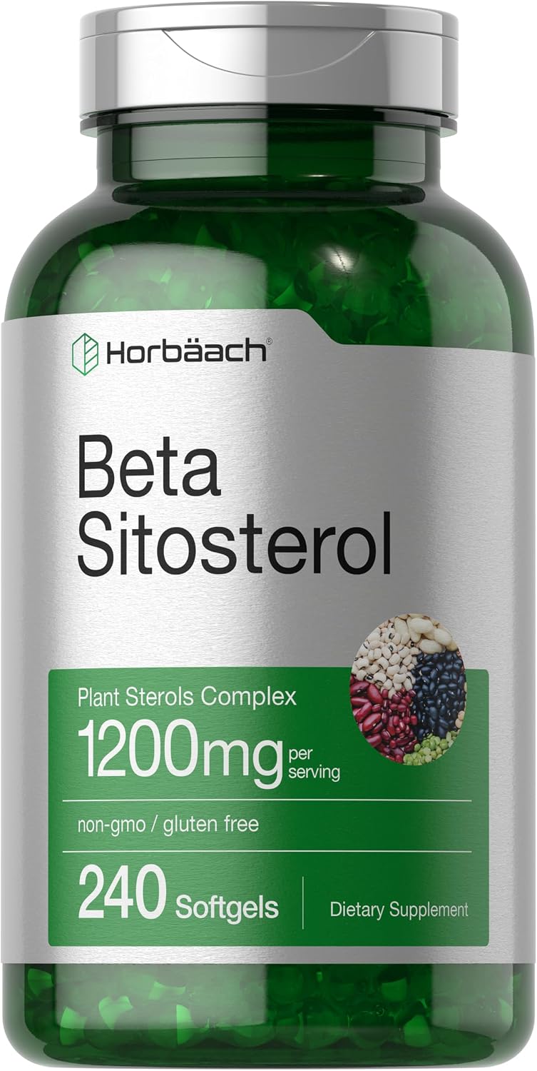 Horbäach Beta Sitosterol 1200 mg | 240 Cápsulas Blandas | Complejo de Esteroles Vegetales | Sin Gluten, No Transgénico