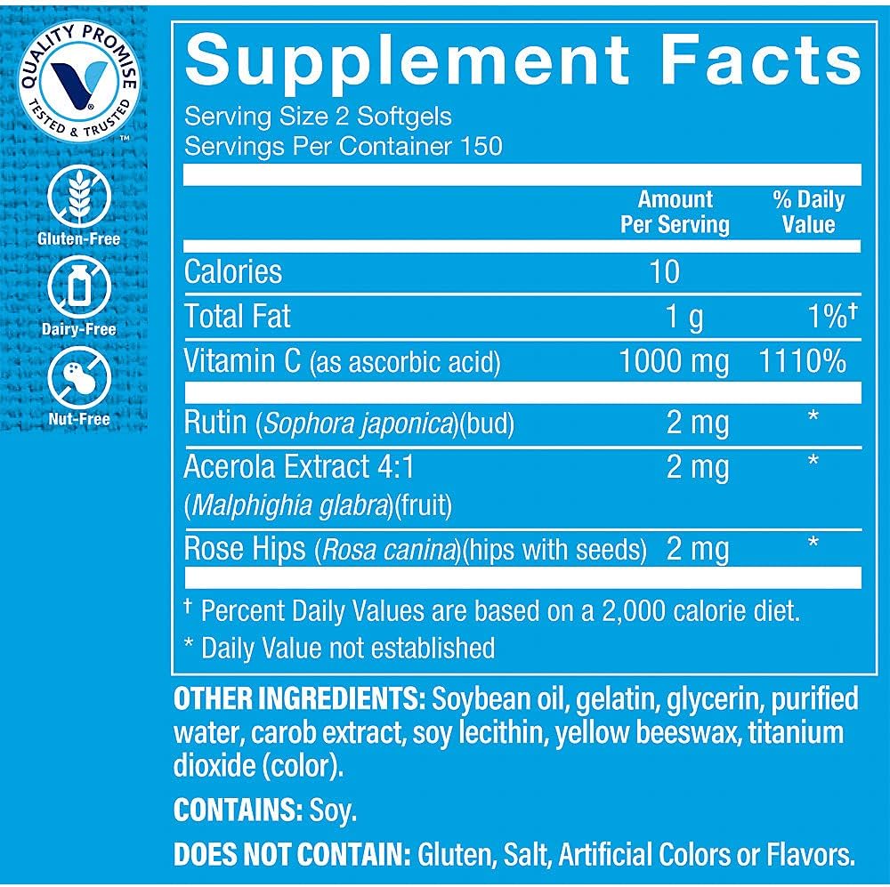 The Vitamin Shoppe Vitamina C 1000 mg Cápsulas Blandas