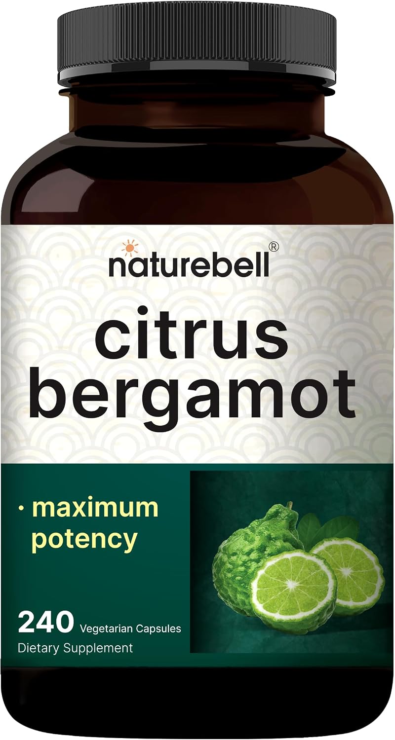 NatureBell Citrus Bergamot, 240 Cápsulas Vegetales – Extracto Real de Fruta con Flavanonas Polifenólicas – No Transgénico, Certificado cGMP