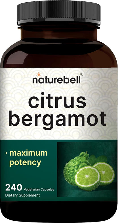 NatureBell Citrus Bergamot, 240 Cápsulas Vegetales – Extracto Real de Fruta con Flavanonas Polifenólicas – No Transgénico, – Image 1