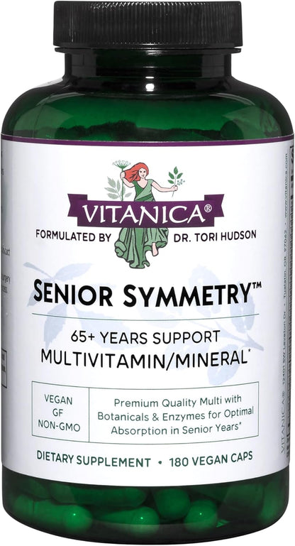 Vitanica, Senior Symmetry, Multivitamínico – Vitamina C tamponada con magnesio: Una forma suave para el estómago – Image 1