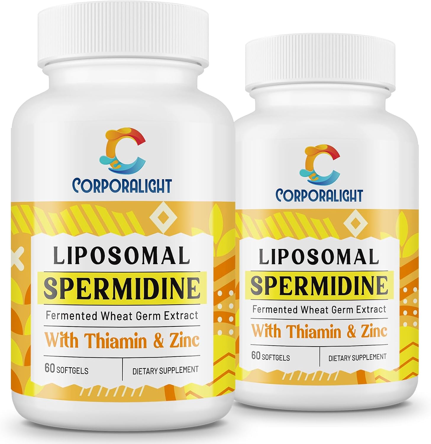 CORPORALIGHT Espermidina 30mg - Suplemento Liposomal de Alta Absorción con Zinc y Tiamina - 120 Cápsulas Blandas