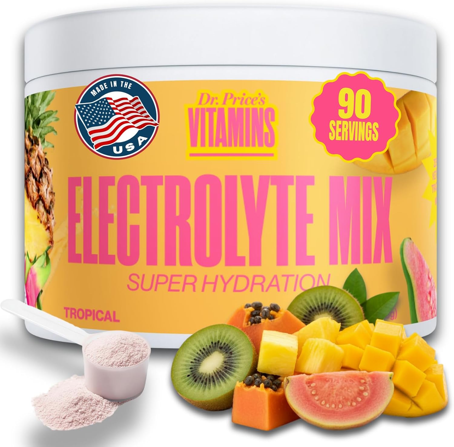 Dr. Price's Electrolytes Cherry Lemonade - 30 Sobres de Hidratación en Polvo Sin Azúcar