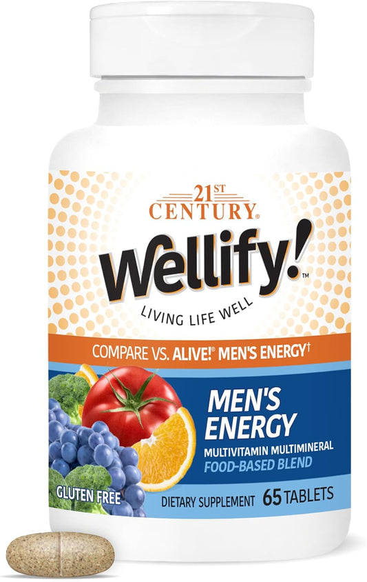 21st Century Wellify Men's Energy Multivitamins with Minerals, 65 Comprimidos