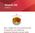 Protocol Vitamina D3 50000 UI - Apoyo Inmunitario, Huesos y Dientes - 50 Cápsulas Blandas