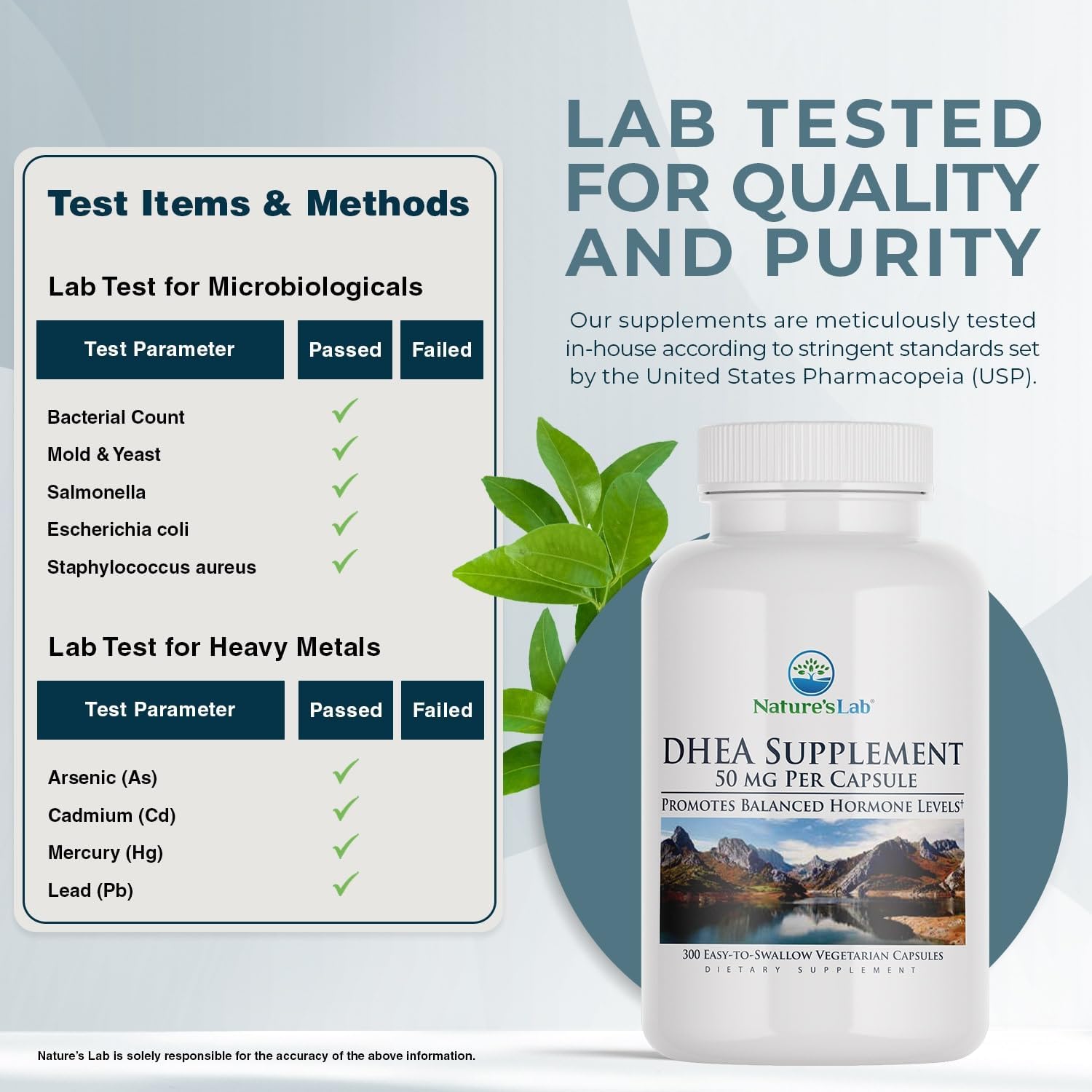 Nature's Lab DHEA 50mg - 300 Cápsulas