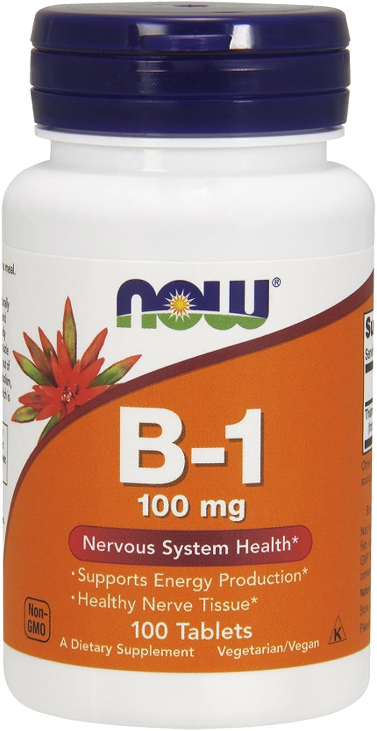 NOW Vitamin B-1 (tiamina) 100mg, 100 comprimidos (Paquete de 4)