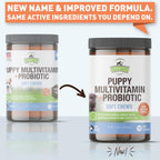 Strawfield Pets Multivitamínico + Probióticos para Cachorros - 120 Comprimidos Blandos Sabor Mantequilla de Cacahuete