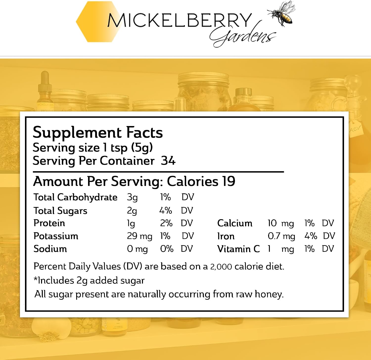 Gránulos de Polen de Abeja Mickelberry Gardens 170g Superalimento Crudo Rico en Proteínas