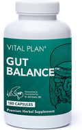 Vital Plan Gut Balance – Complemento Digestivo Avanzado con Slippery Elm, Berberina y Diente de León, 180 Cápsulas