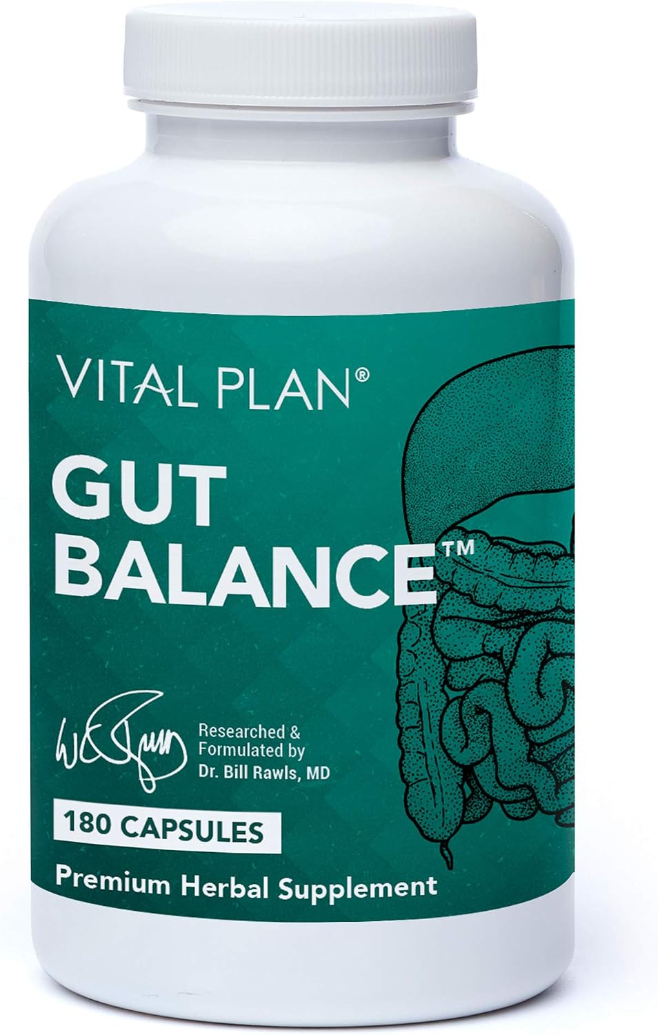 Vital Plan Gut Balance – Complemento Digestivo Avanzado con Slippery Elm, Berberina y Diente de León, 180 Cápsulas