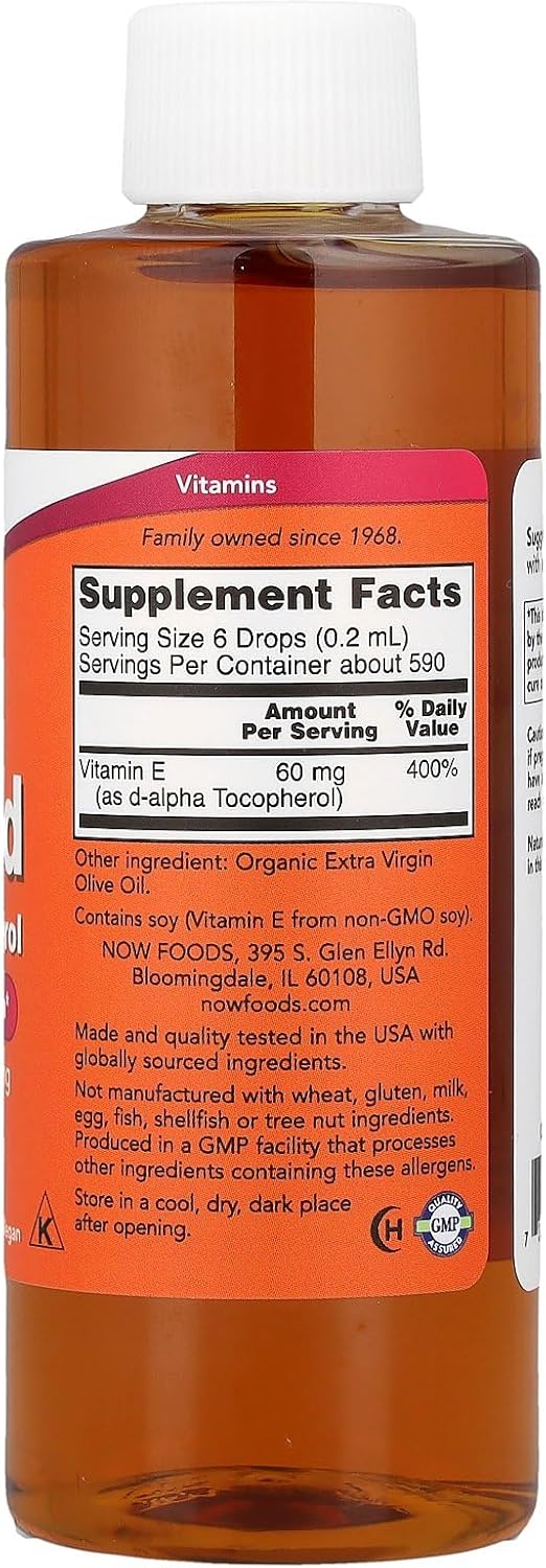 NOW Foods Liquid Vitamin E 54,600 IU, 118 ml