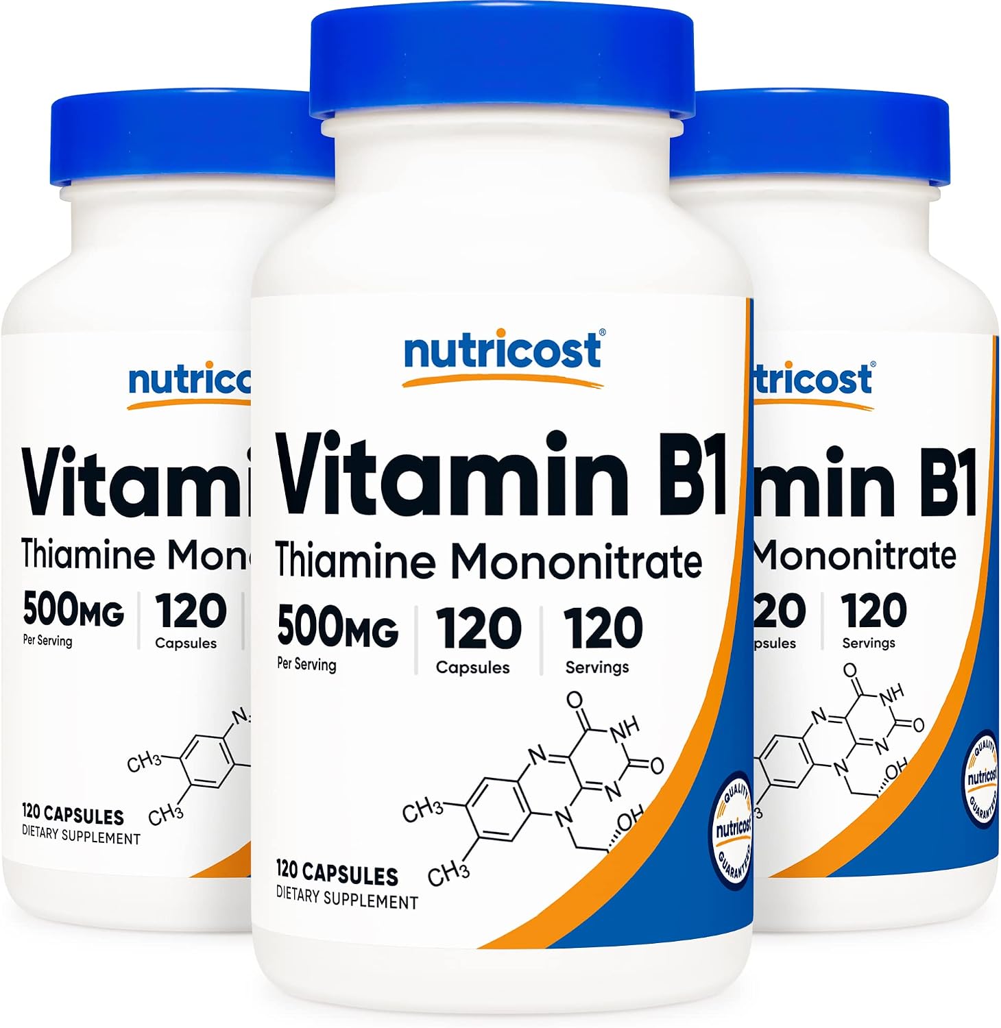 Nutricost Vitamin B1 (Thiamine) 500mg, 120 Capsules