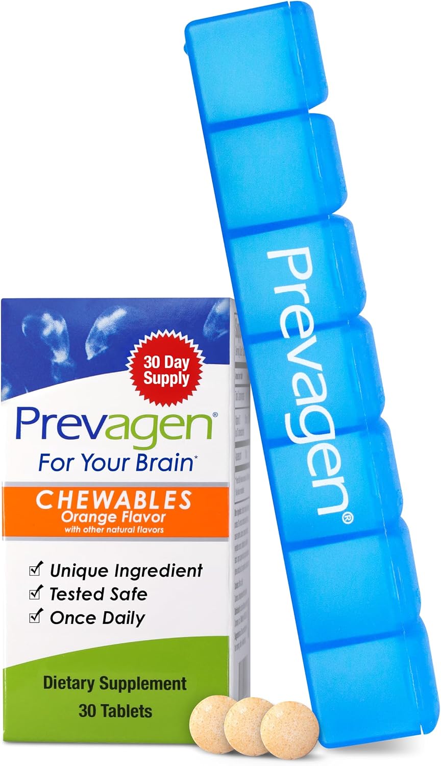 Prevagen Regular Strength Comprimidos Masticables Sabor Naranja - 30 Comprimidos (1 Mes) | Formulado para el Cerebro con 10 mg de Apoaequorina y Vitamina D3