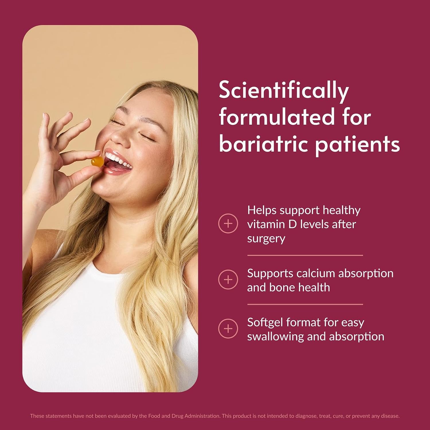 Bariatric Advantage Vitamin D3 Chewable Gels 10,000 IU - Natural Lemon Flavor - 30 Gels