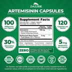 Zazzee Artemisinina de Alta Absorción, 100 mg por Cápsula, 120 Cápsulas Veganas, con 5 mg de BioPerine