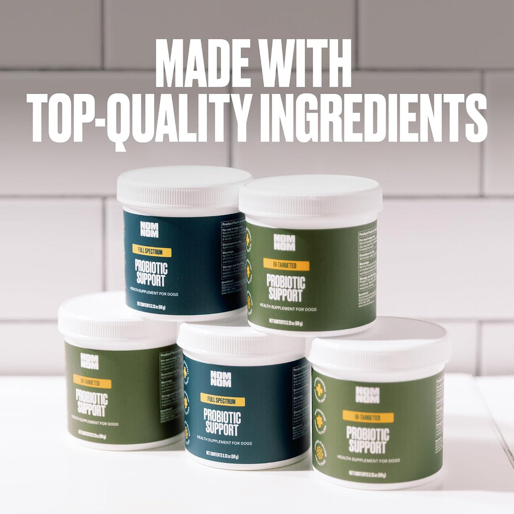 Nom Nom Probiótico Digestivo para Perros con Prebióticos y Saccharomyces boulardii - Polvo para la Salud Gastrointestinal