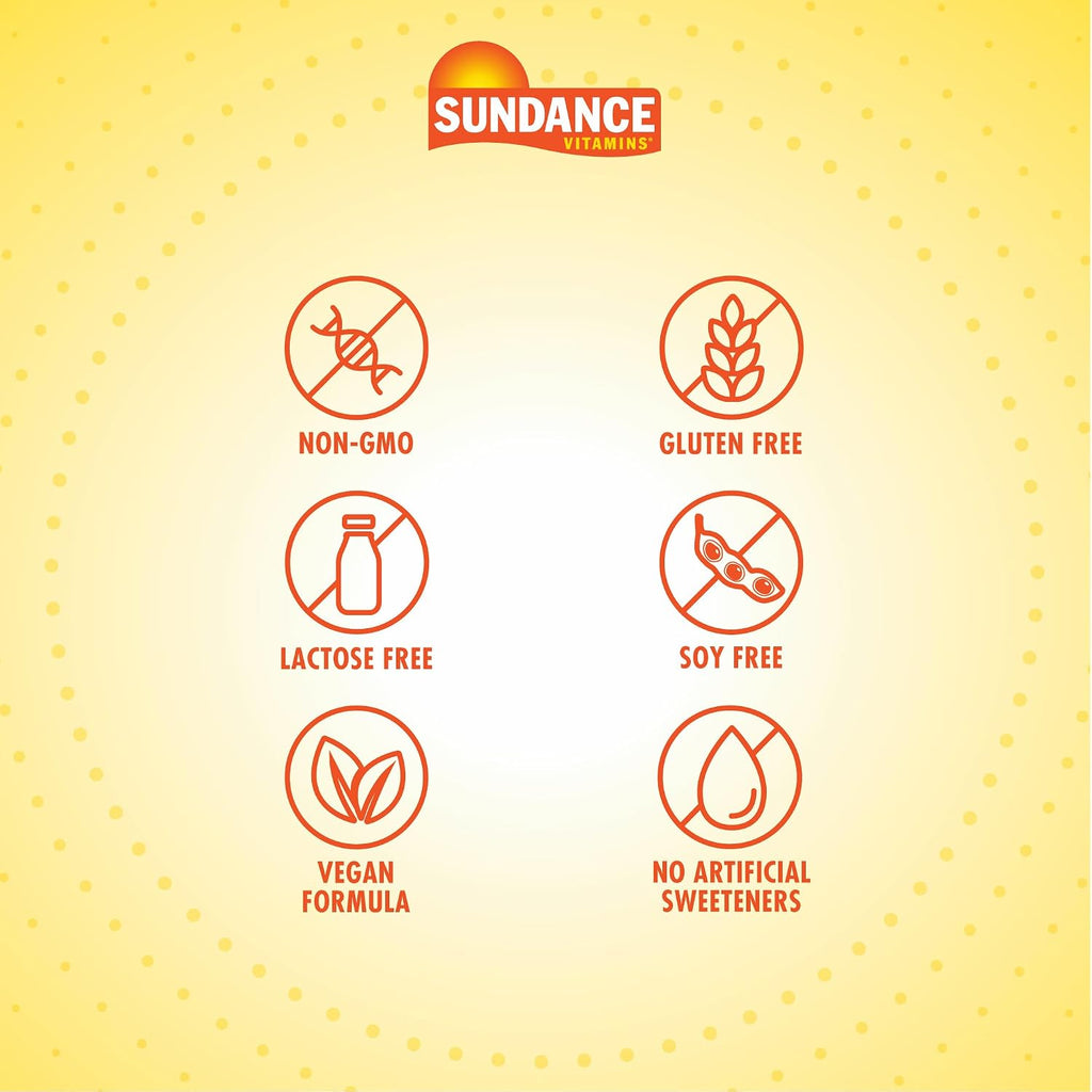 Sundance Gominolas de Biotina para Cabello, Piel y Uñas | 2500 mcg | 80 unidades | Sabor a fruta | Vegano, Sin OGM y Sin Gluten