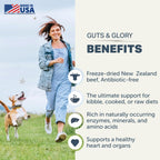 Four Leaf Rover Guts & Glory - Órganos liofilizados para perros - 100% vacuno alimentado con pasto - 30 dosis