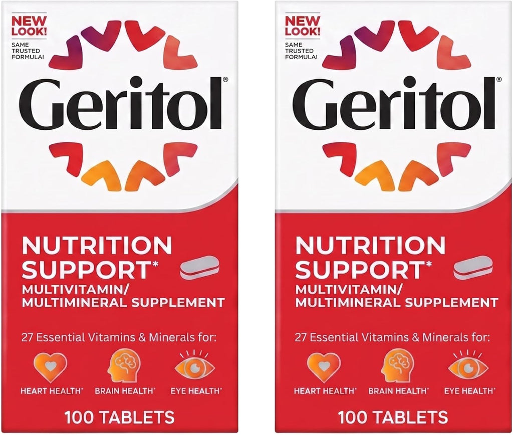 Geritol Multivitamin with 26 Essential Vitamins and Minerals, 100 Tablets (2-Pack)