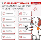 Multivitamínico Líquido para Perros y Gatos - 10 en 1 con Vitaminas B, C, D3, Glucosamina y Arándano - Sabor Arándano - 2 oz