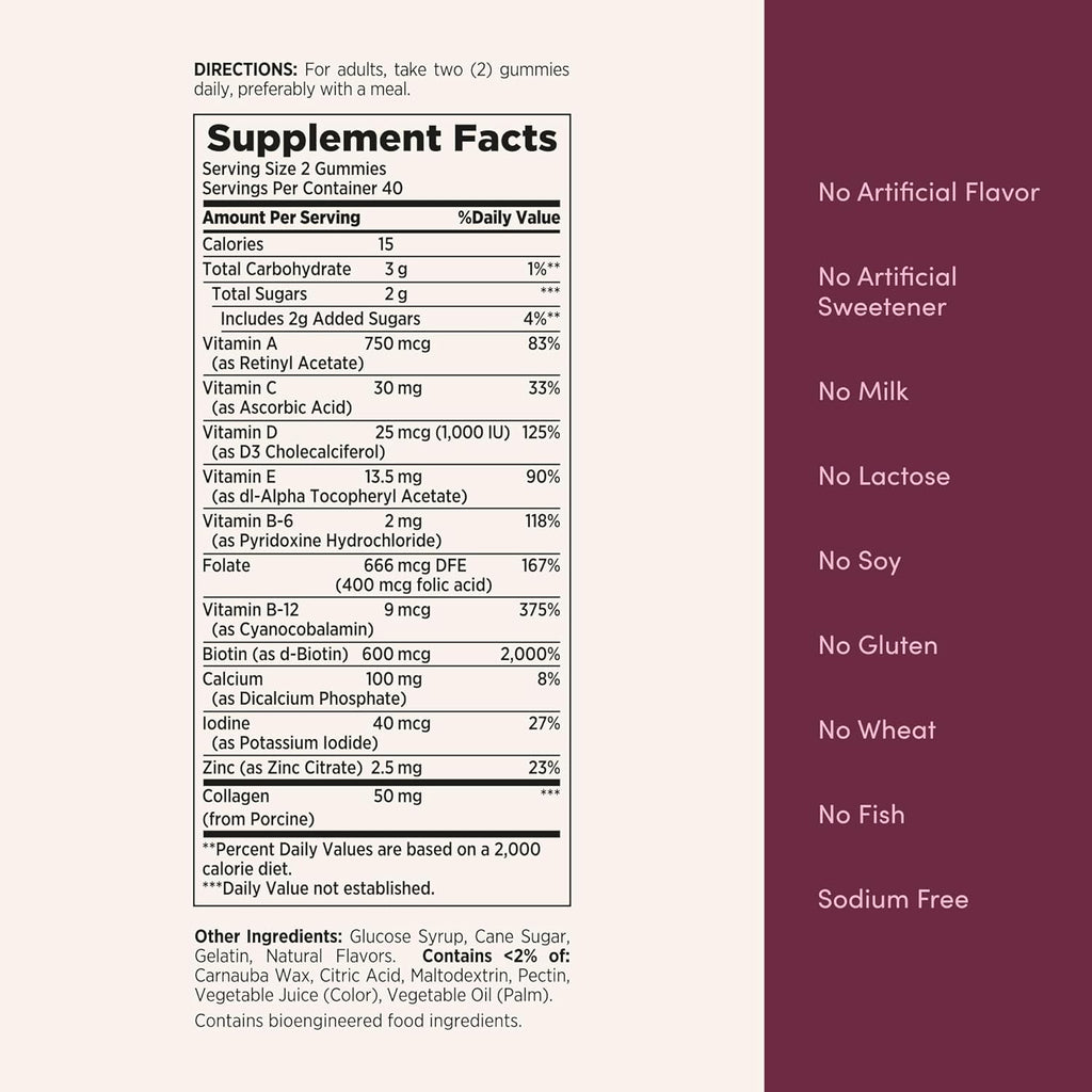 Nature's Bounty Multivitamínico para Mujeres – 80 Gominolas Sabor Frambuesa