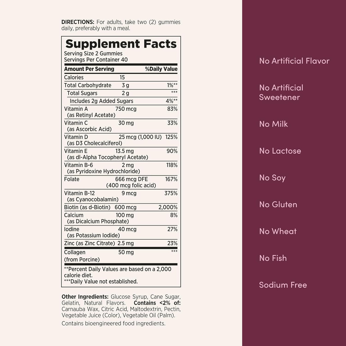Nature's Bounty Multivitamínico para Mujeres – 80 Gominolas Sabor Frambuesa – Image 5