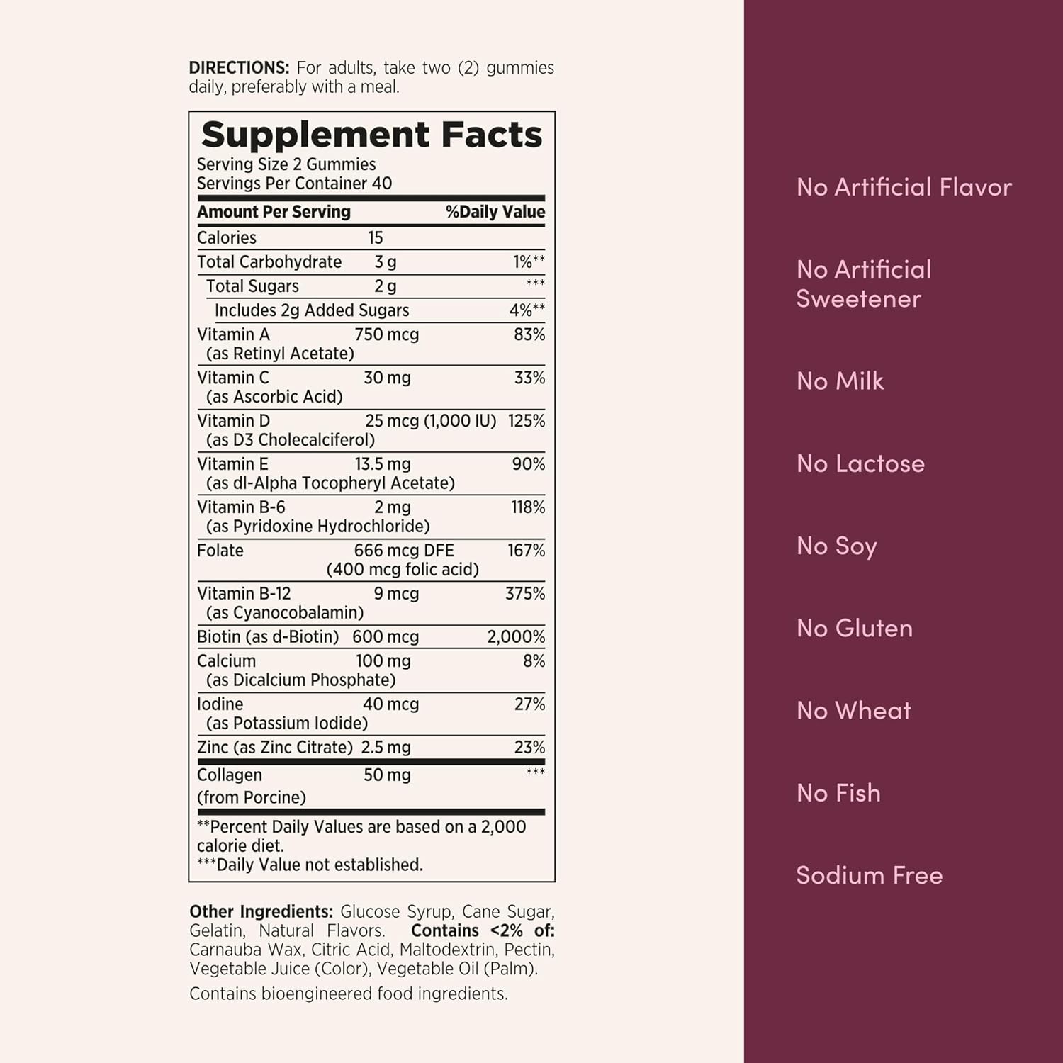 Nature's Bounty Multivitamínico para Mujeres – 80 Gominolas Sabor Frambuesa