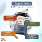 Calm & Sleep: Ayuda para Dormir con Magnesio Bisglicinato, Apigenina y Pasiflora – 60 Cápsulas